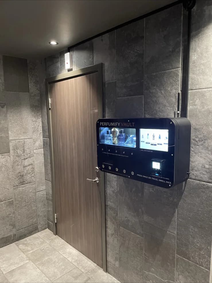 Installed Perfumify Vault perfume machine in a premium venue
