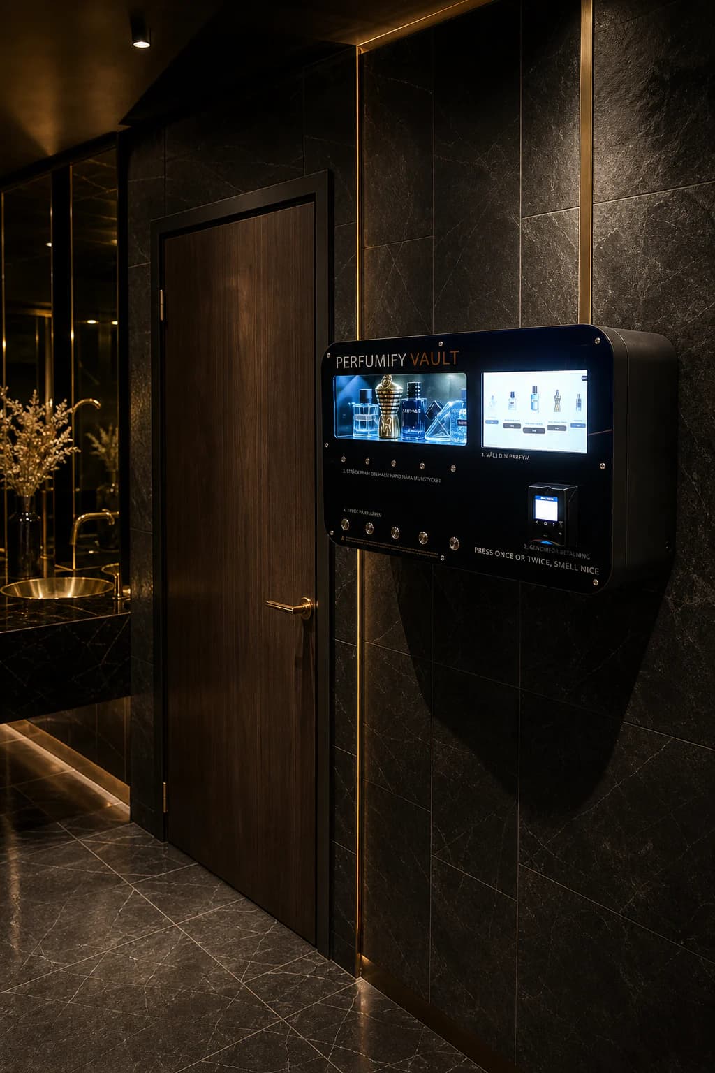 Perfumify Vault perfume machine in a premium nightclub setting